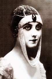 1920s Egyptian Revival Enamel + Pearl Headpiece