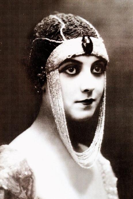 1920s Egyptian Revival Enamel + Pearl Headpiece