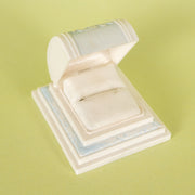 Deco White and Blue Celluloid Ring Box