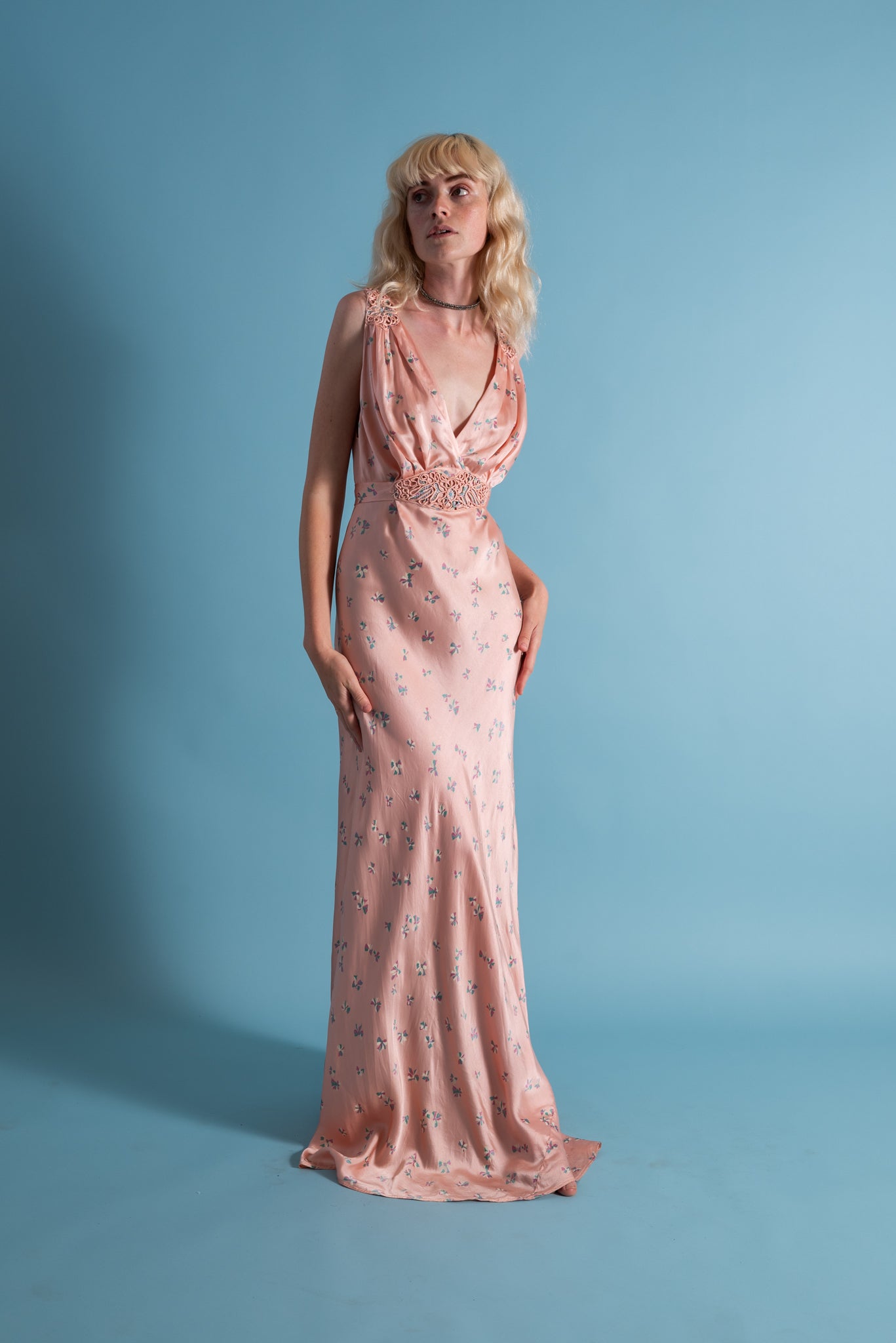 1930s silk slip dress 1930s Charmeuse and Lace Slip Dress  Wayward Collection