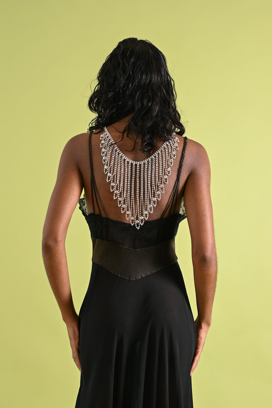 1960s Rhinestone Reverse Necklace Bodychain