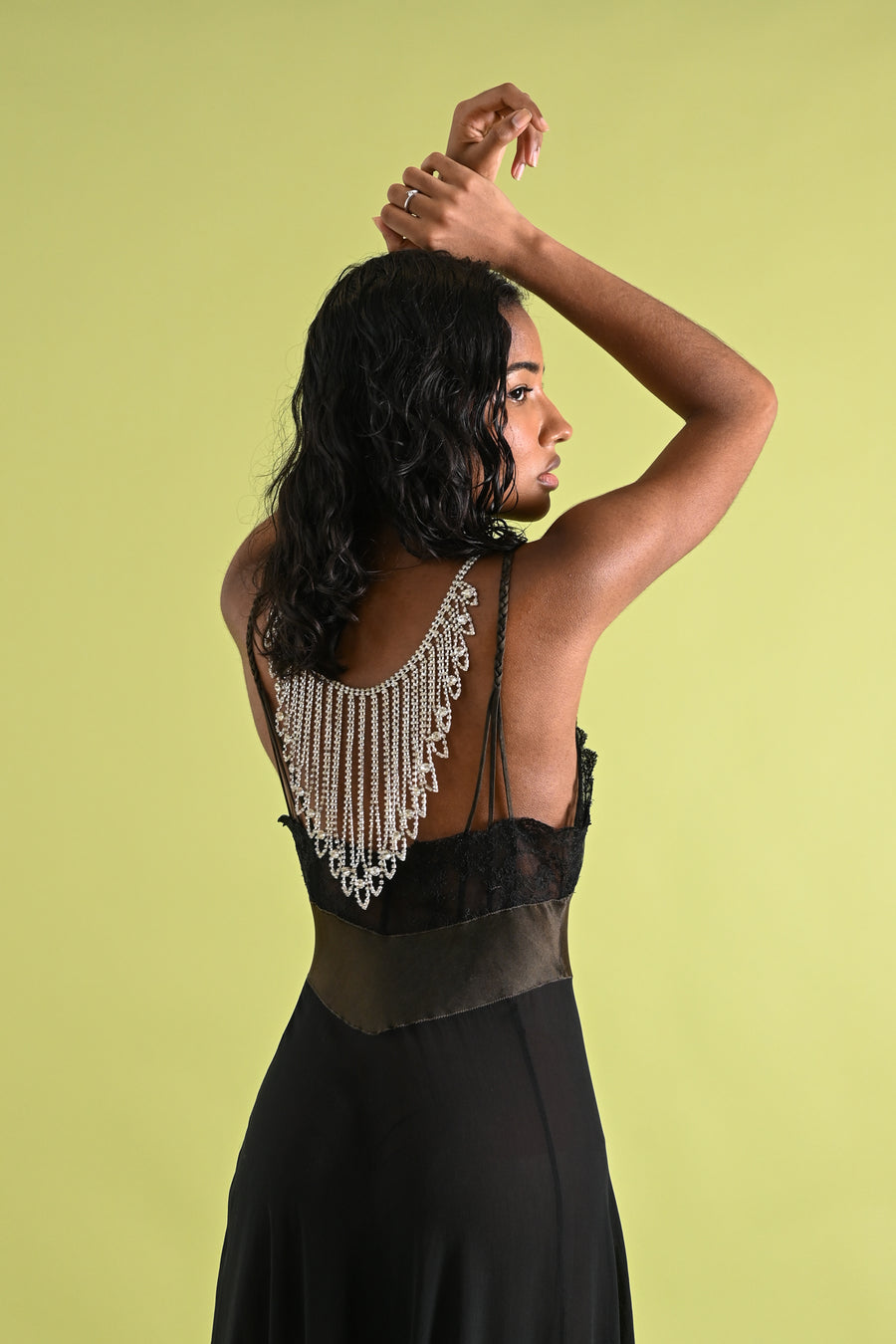 1960s Rhinestone Reverse Necklace Bodychain