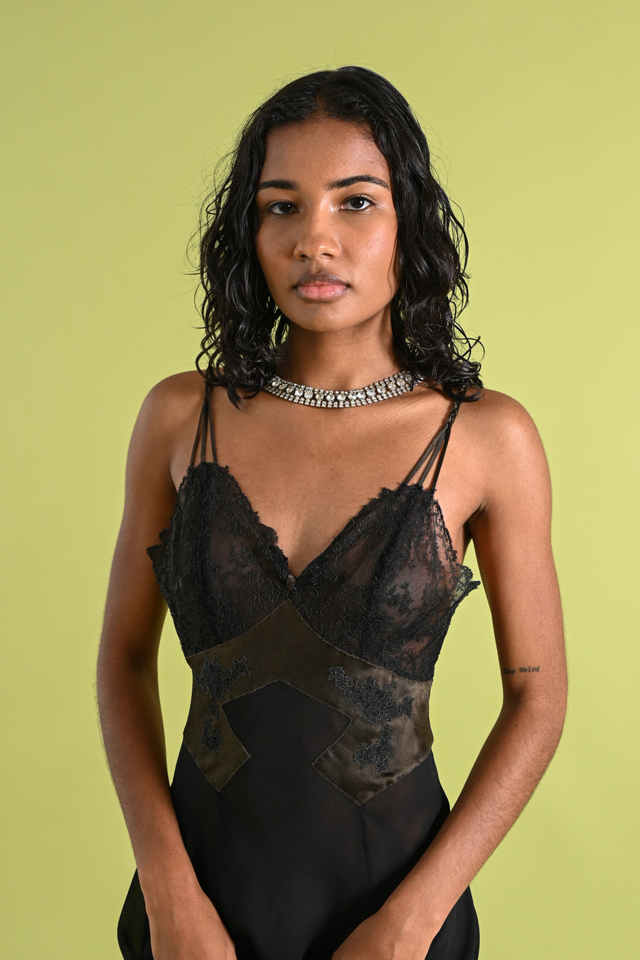 1960s Rhinestone Reverse Necklace Bodychain