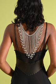 1960s Rhinestone Reverse Necklace Bodychain