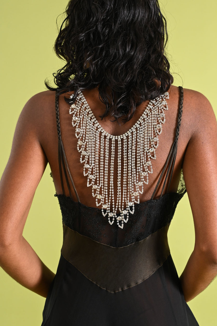1960s Rhinestone Reverse Necklace Bodychain