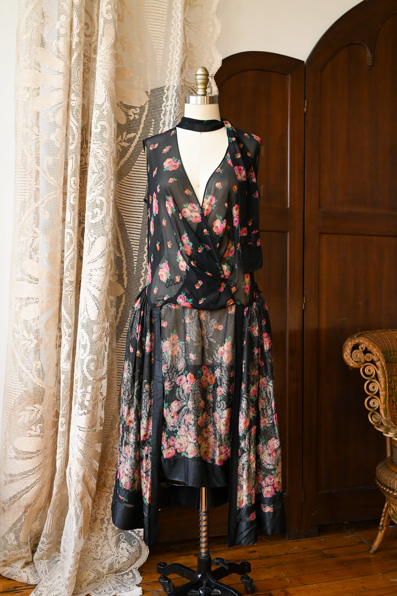 1920s Silk Lam Robe de Style Gown  Demetra Vintage
