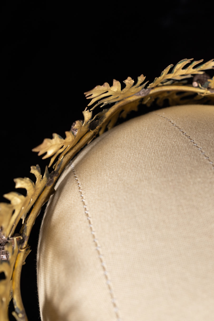 c1900 French Brass Oak Leaf Acorn Crown