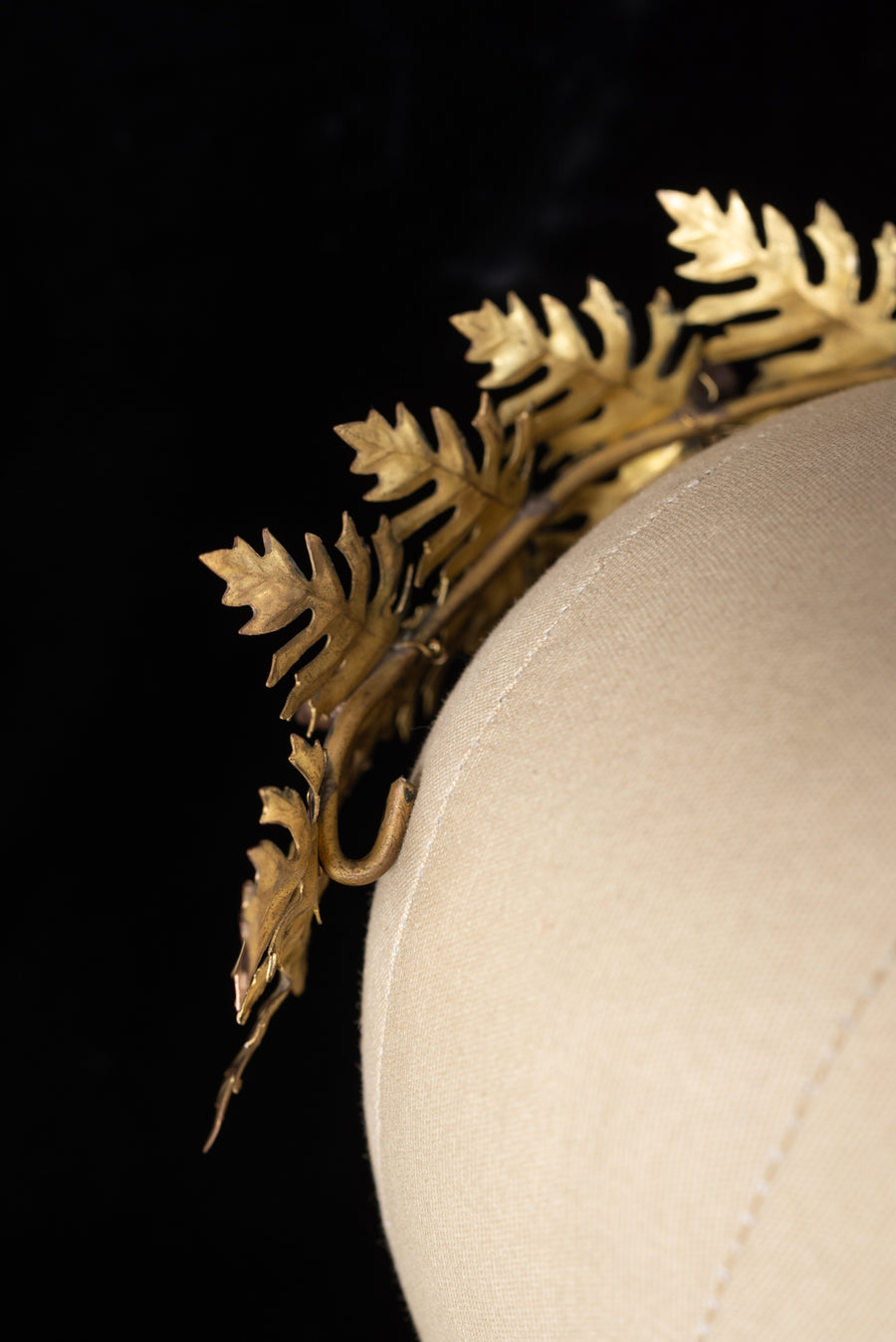 c1900 French Brass Oak Leaf Acorn Crown