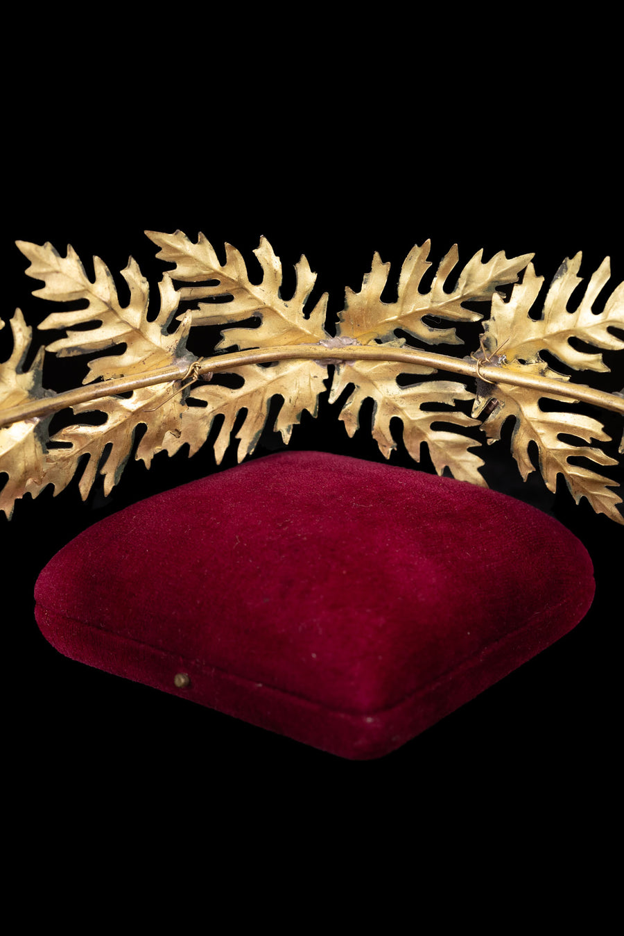 c1900 French Brass Oak Leaf Acorn Crown
