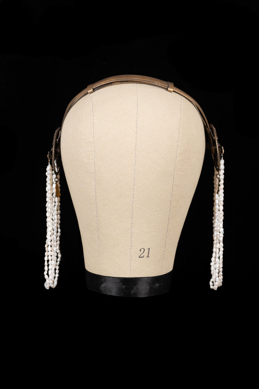 1920s Egyptian Revival Enamel + Pearl Headpiece