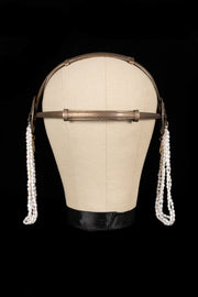 1920s Egyptian Revival Enamel + Pearl Headpiece