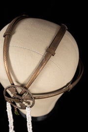 1920s Egyptian Revival Enamel + Pearl Headpiece