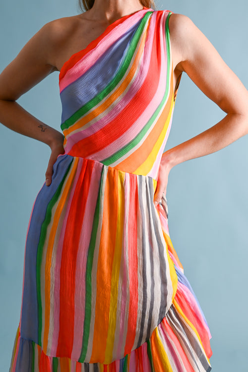 1970s Jean-Louis Scherrer Handpainted Silk Chiffon Dress + Scarf [xs/sm]