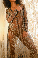 1920s Art Deco Threadwork Roses Dress [sm/med/lrg]