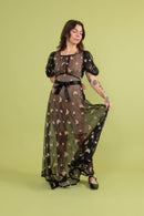 1930s Butterfly Embroidered Mesh Gown [xs/sm]