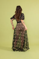 1930s Butterfly Embroidered Mesh Gown [xs/sm]