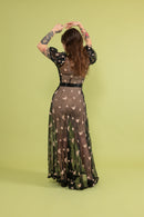 1930s Butterfly Embroidered Mesh Gown [xs/sm]