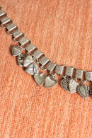 Victorian Sterling Puffy Heart Charm Necklace