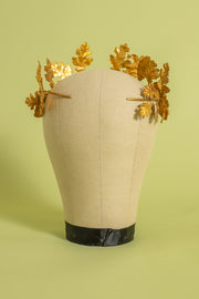 c1900 French Brass Oak Leaf Crown