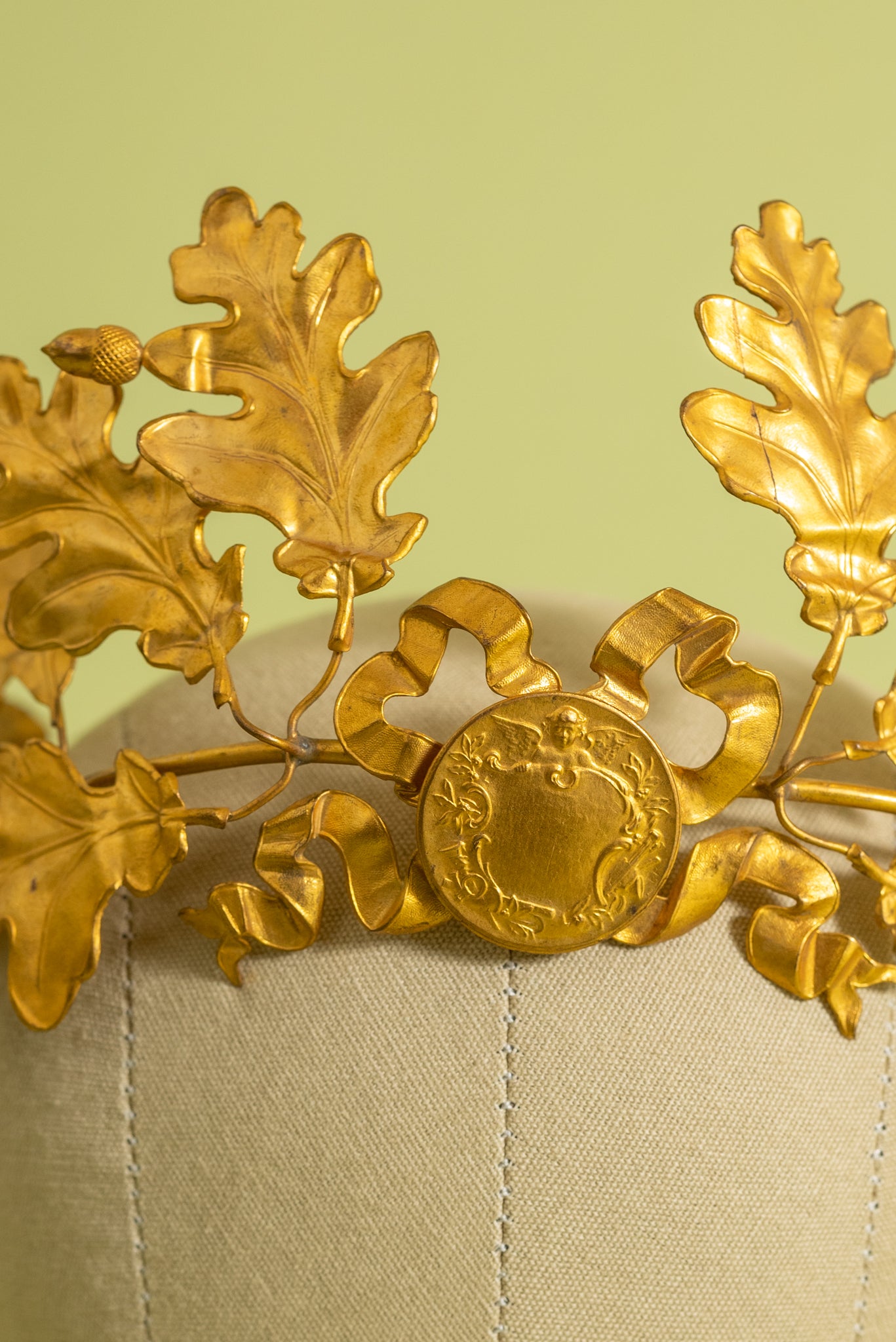 c1900 French Brass Oak Leaf Crown – Demetra Vintage