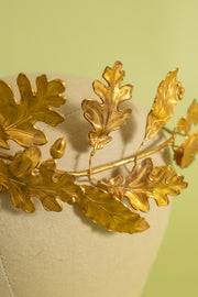 c1900 French Brass Oak Leaf Crown