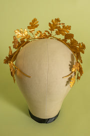 c1900 French Brass Oak Leaf Crown