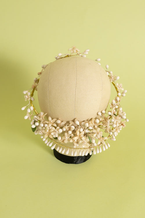 1930s Wax Blossom Bridal Circlet Crown