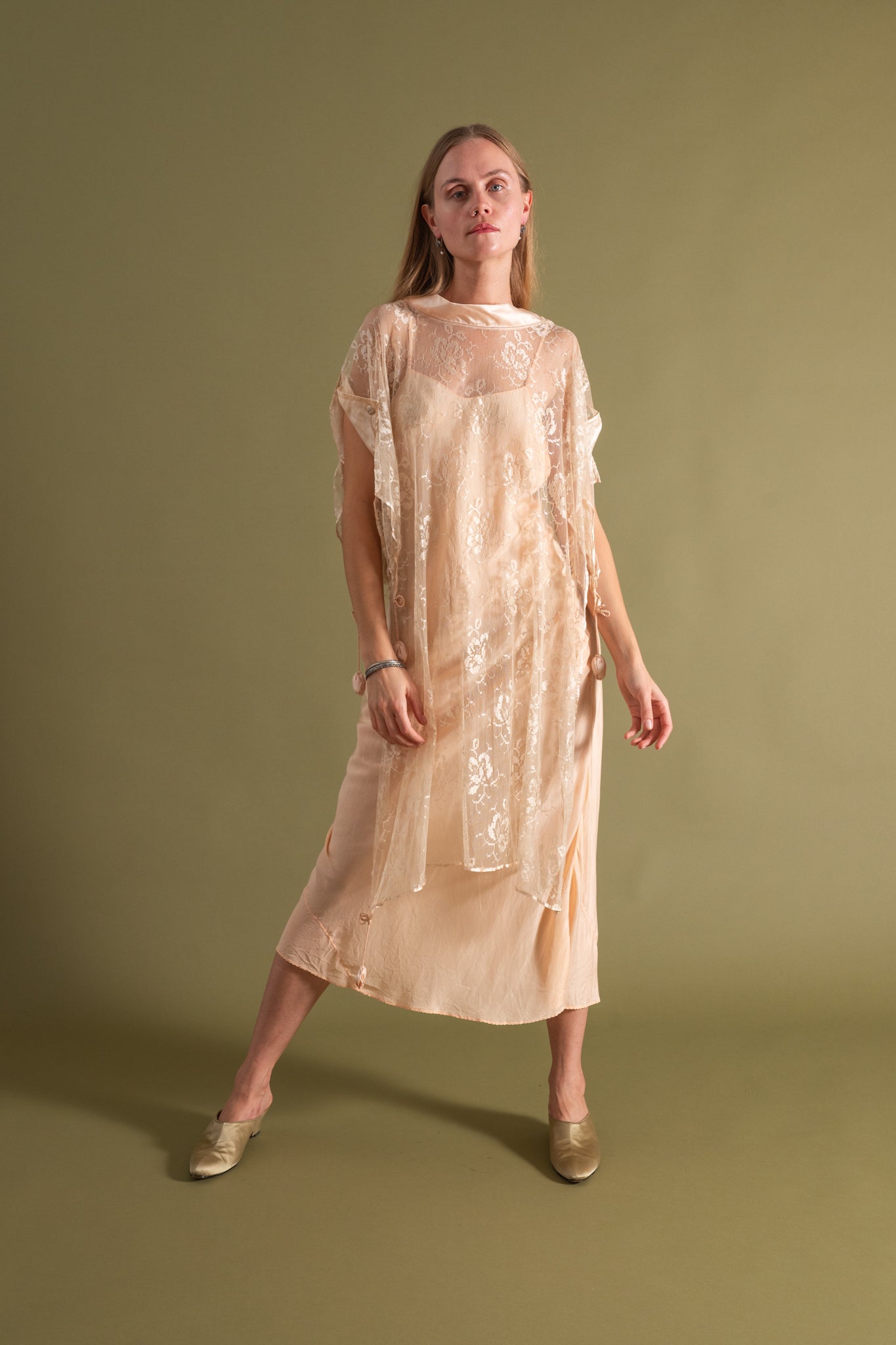 1920 Silk and Lace Tassel Tabard [OS]
