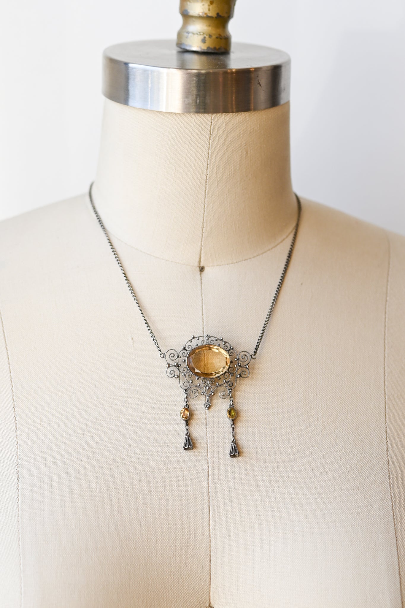 Art Nouveau Sterling Filigree Necklace