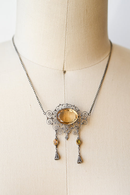 Art Nouveau Sterling Filigree Necklace