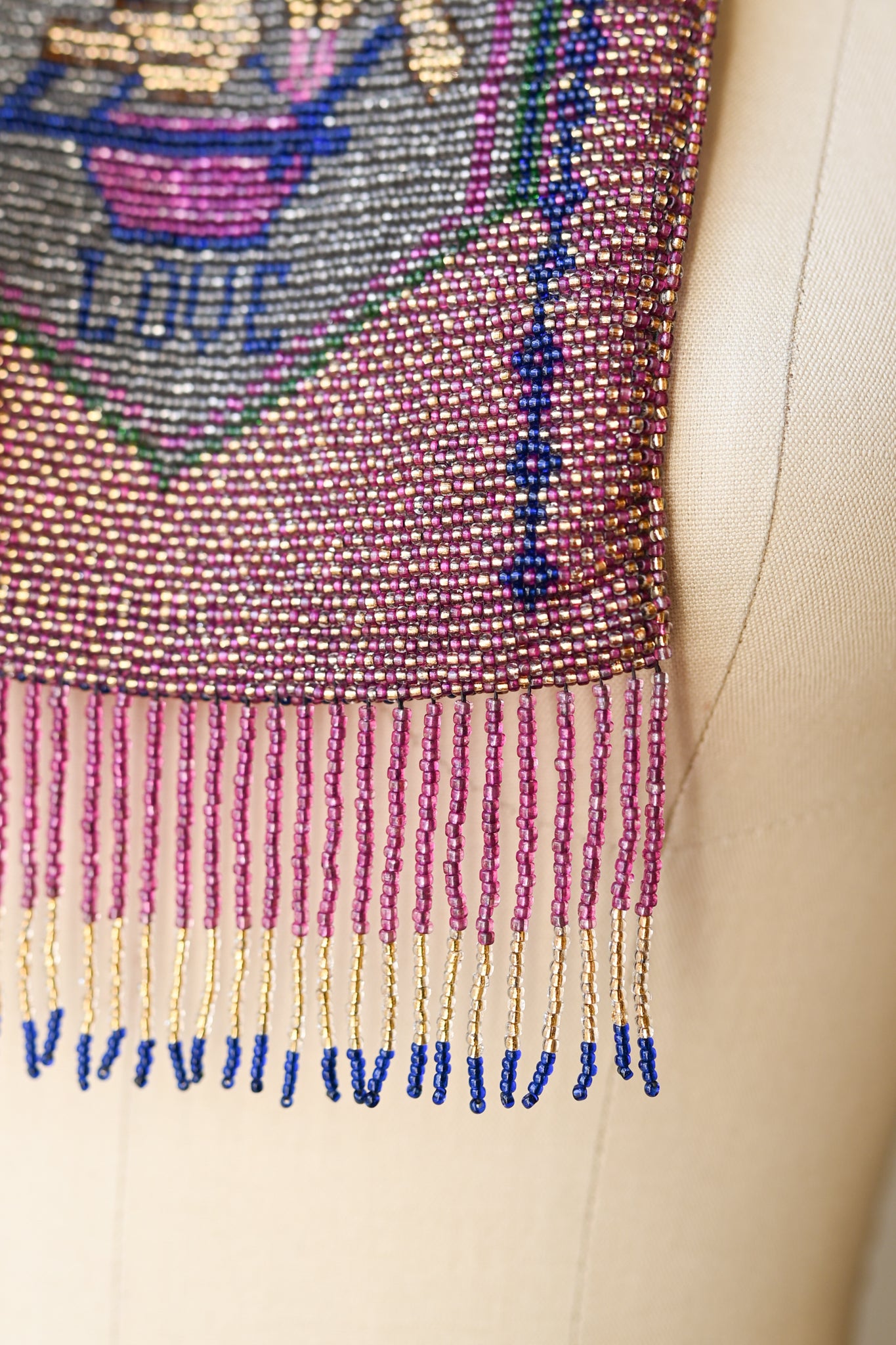 Edwardian Hand Beaded Love Purse