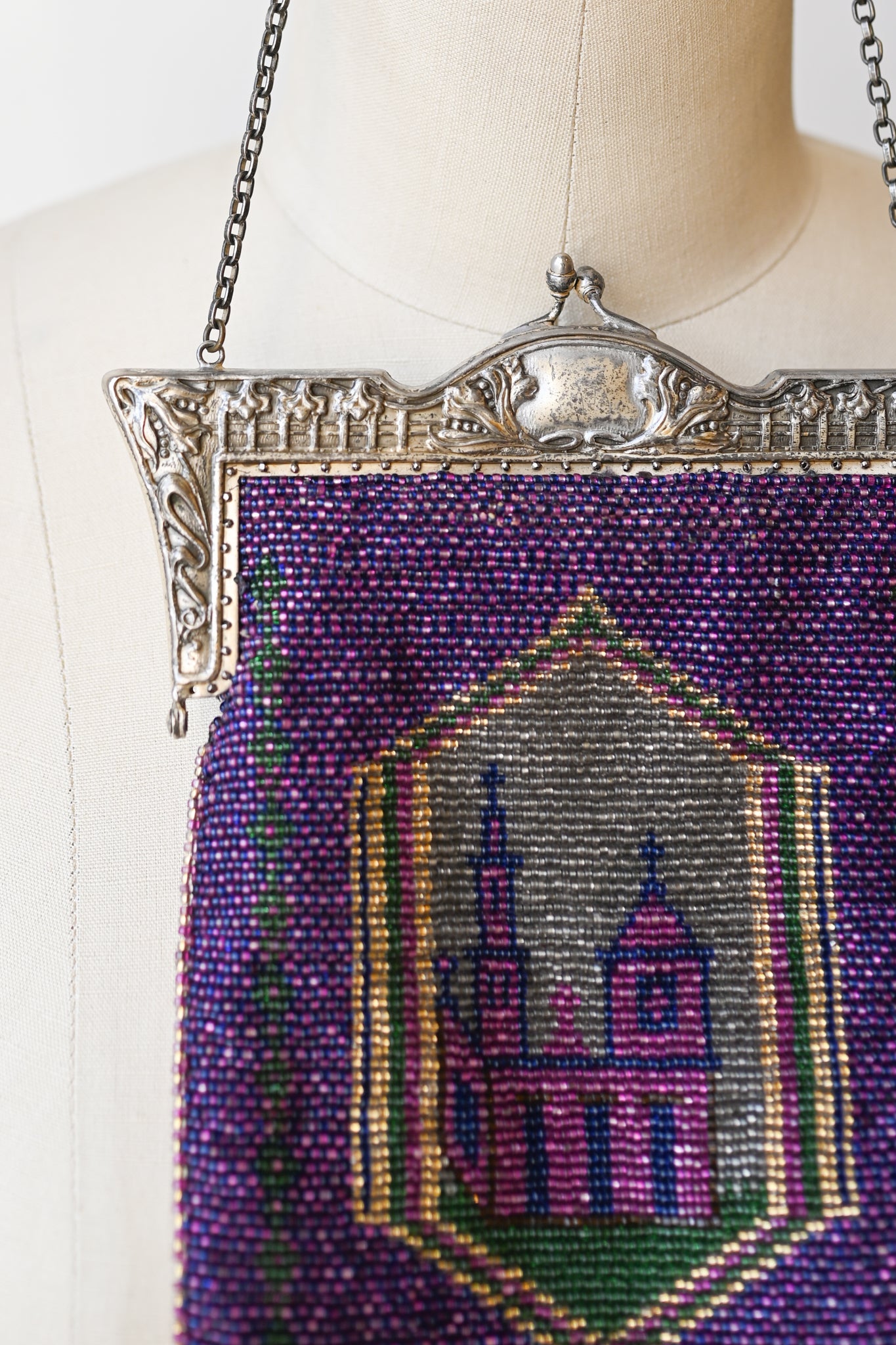 Edwardian Hand Beaded Love Purse