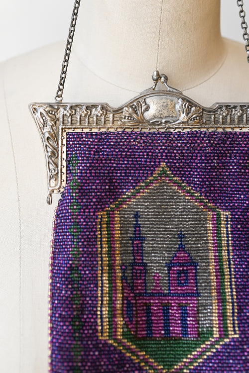 Edwardian Hand Beaded Love Purse