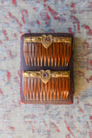 1940s Victorian Revival Heart In Hand Combs Set