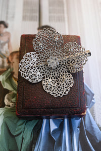 Midcentury Rhinestone Filigree Barrette