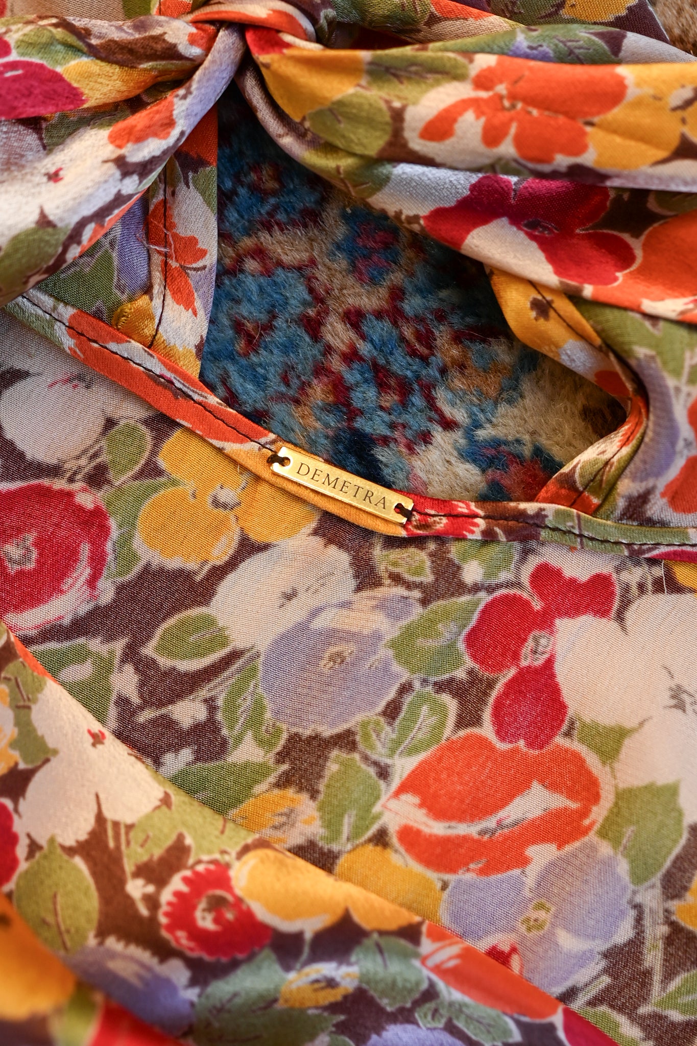 Demetra's Floral Silk + Lace Appliqué Gown [sm/med]