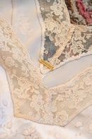 Demetra's Trained Silk + Lace Bow Appliqué Gown [xs/sm]