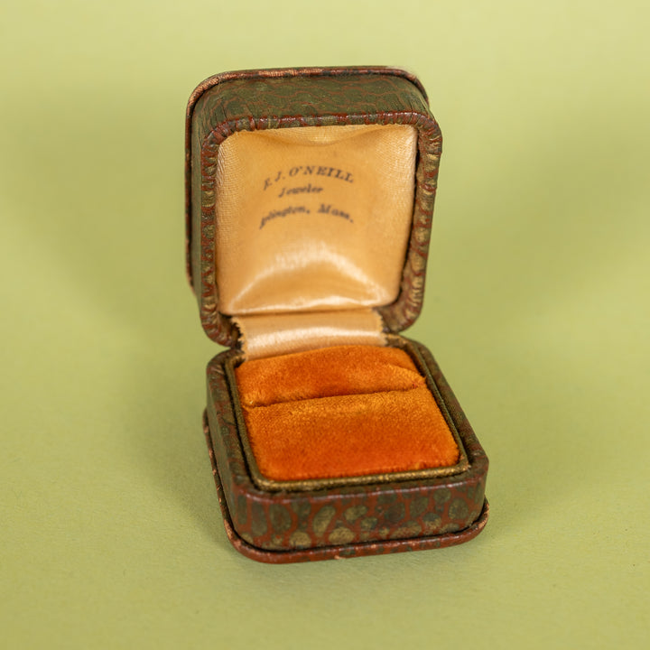 Antique Reptile Leather Ring Box