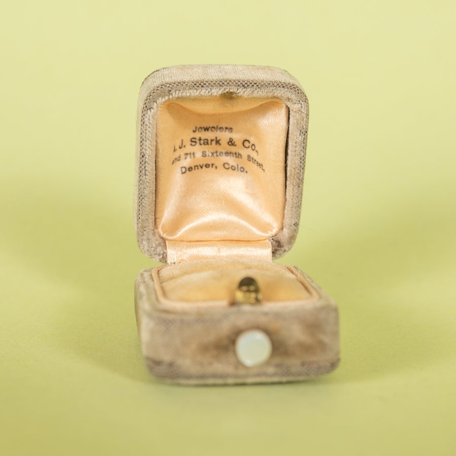 Antique Velvet Latched Ring Box