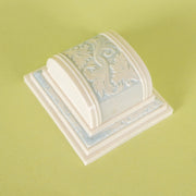 Deco White and Blue Celluloid Ring Box