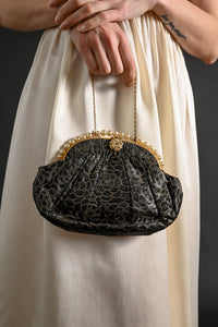 1930s Silk Lamé + Pearl Purse