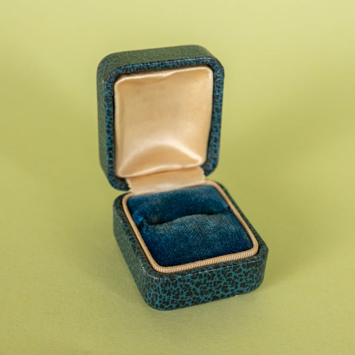 Antique Pebbled Teal Ring Box