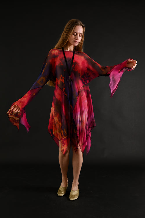 1990s Carter Smith Silk Chiffon Tunic [OS]