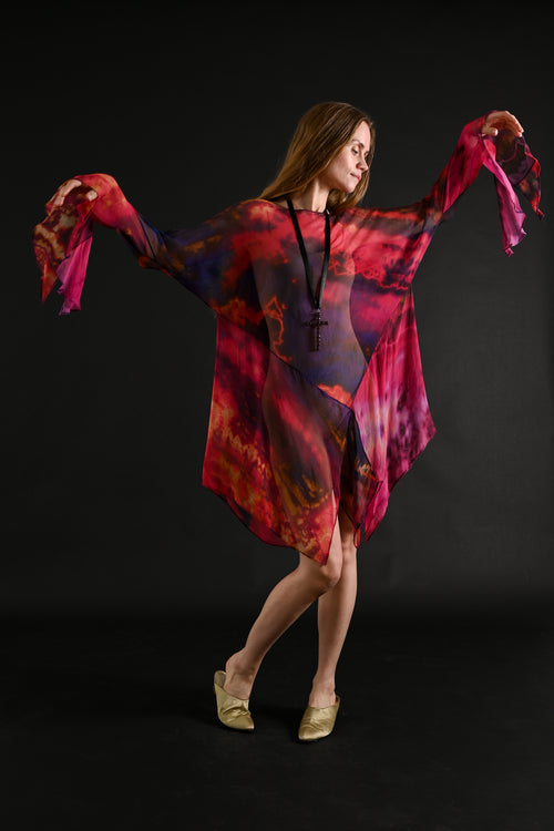 1990s Carter Smith Silk Chiffon Tunic [OS]