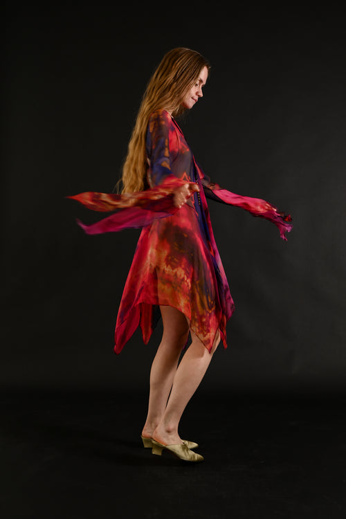 1990s Carter Smith Silk Chiffon Tunic [OS]