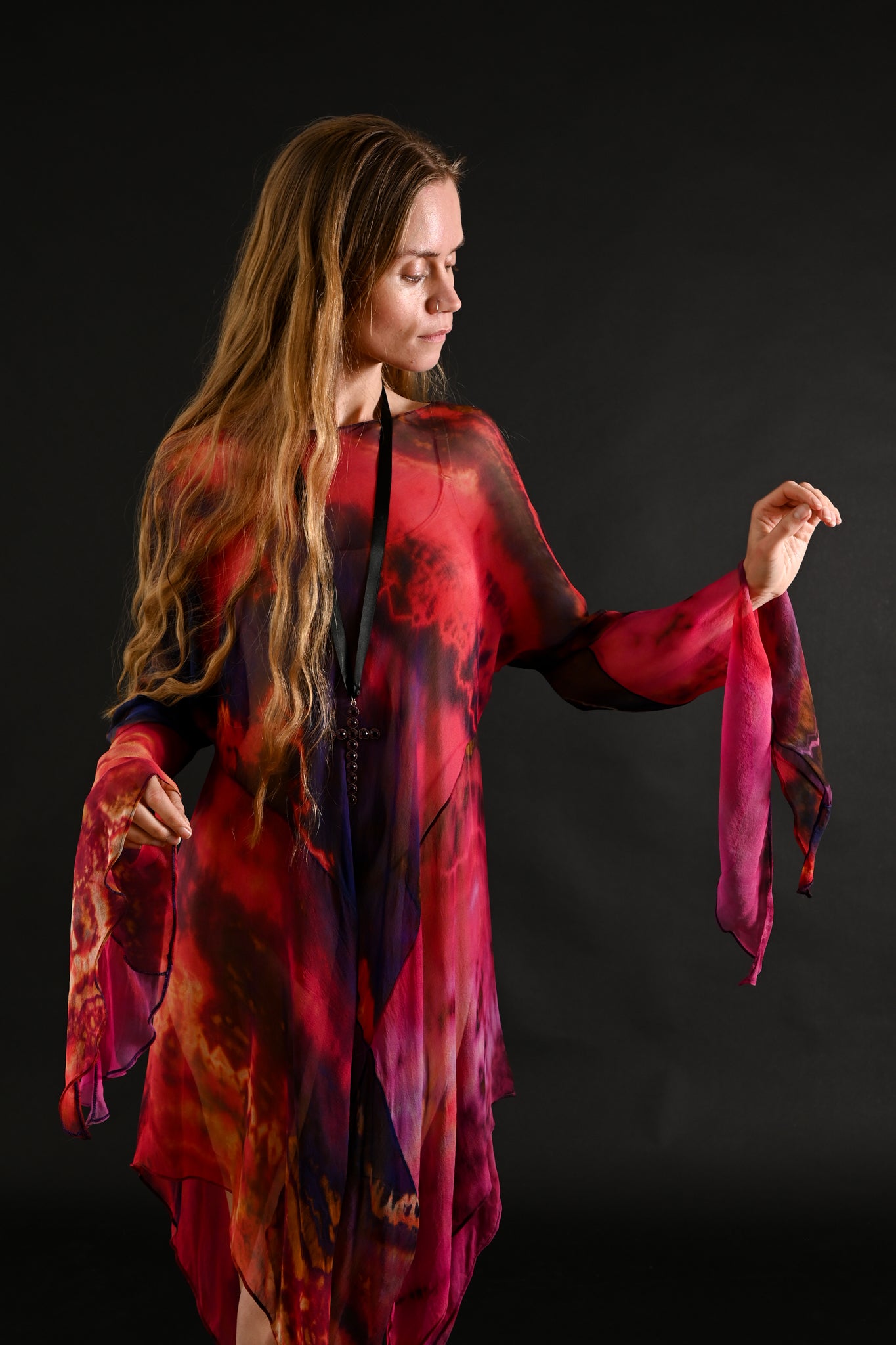 1990s Carter Smith Silk Chiffon Tunic [OS]