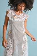 1920s Mesh + Lace Rosette Dress [xs/sm]