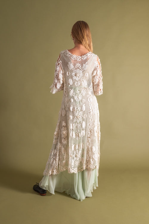 1900s Handmade Irish Crochet Cold Shoulder Duster [xs/sm/med]