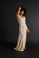 1930s Silk Lace Gown + Cape Bridal Ensemble [xs/sm/med]