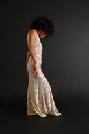 1930s Silk Lace Gown + Cape Bridal Ensemble [xs/sm/med]